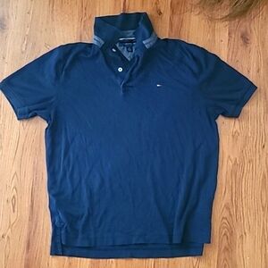 Men's M Tommy Hilfiger Dark Blue Crest Flag Polo Shirt